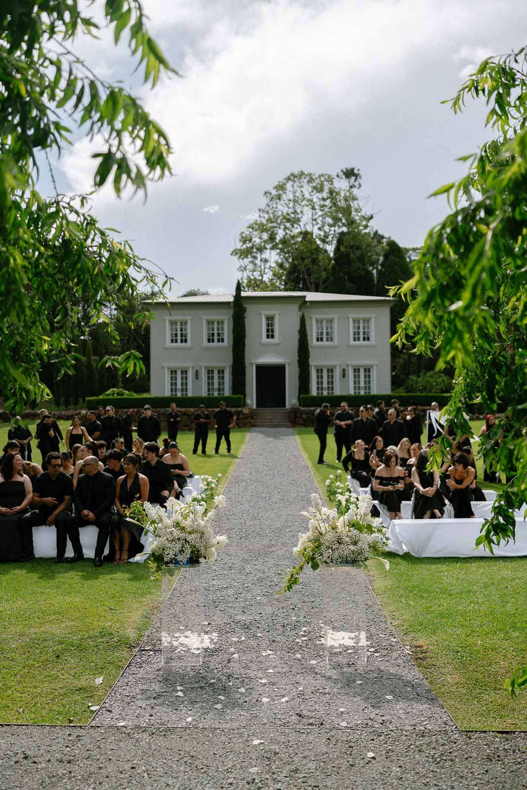 Guest gather at the ceremony at Wynmere Estate